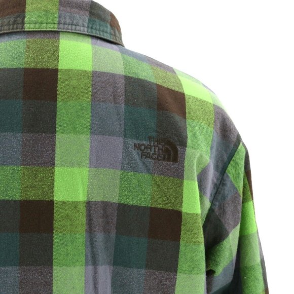 The North Face Reversible Flannel Insulated Shacket L Brown Green Plaid - Picture 6 of 10
